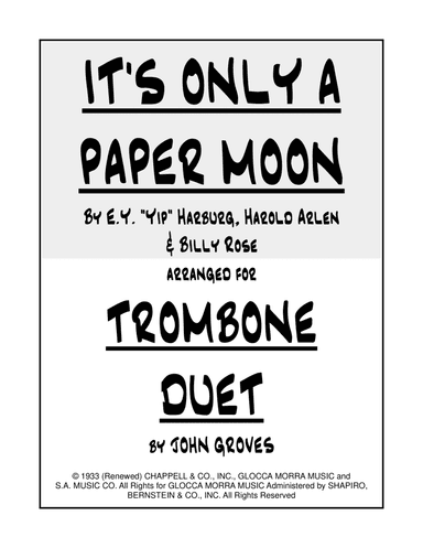 It's Only A Paper Moon (arr. John Groves)