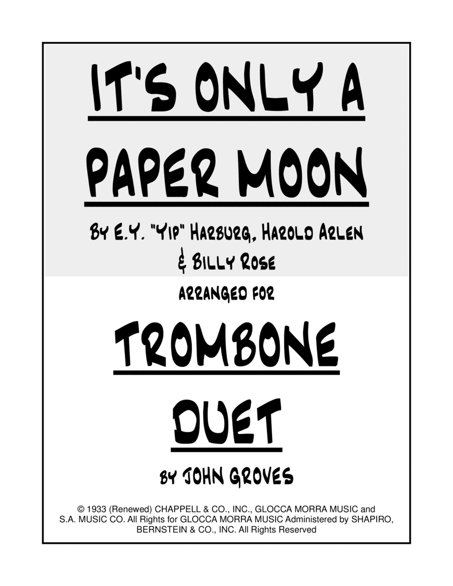 It's Only A Paper Moon (arr. John Groves)