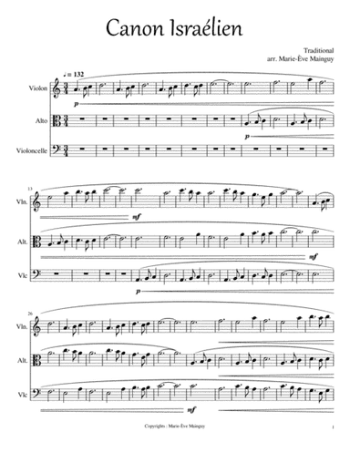 Canon Israélien (arr. Marie-Ève Mainguy)