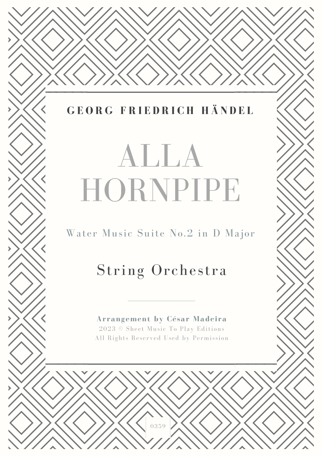 Alla Hornpipe by Handel - String Orchestra (Full Score) - Score Only (arr. César Madeira)
