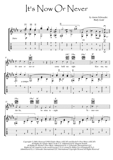 It's Now Or Never (arr. PianoSheetNow)