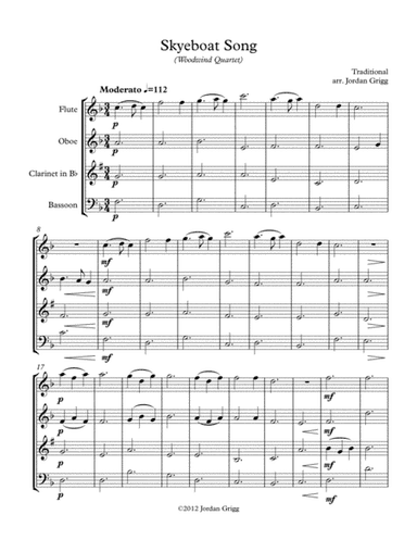 Skyeboat Song (Woodwind Quartet) (arr. Jordan Grigg)