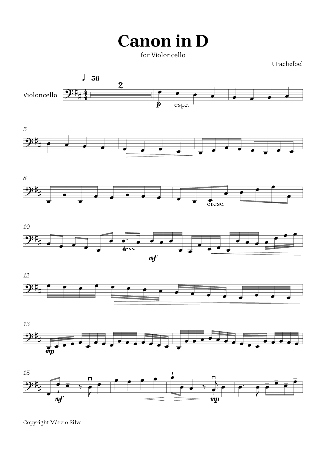 Canon in D (arr. Márcio Silva)