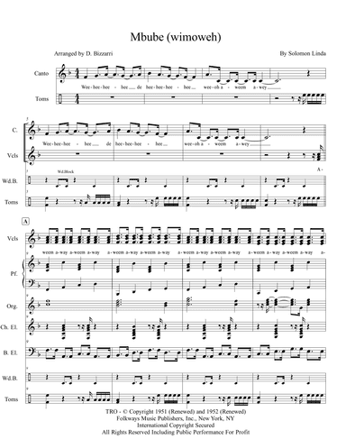 Mbube (wimoweh) (arr. Davide Bizzarri)