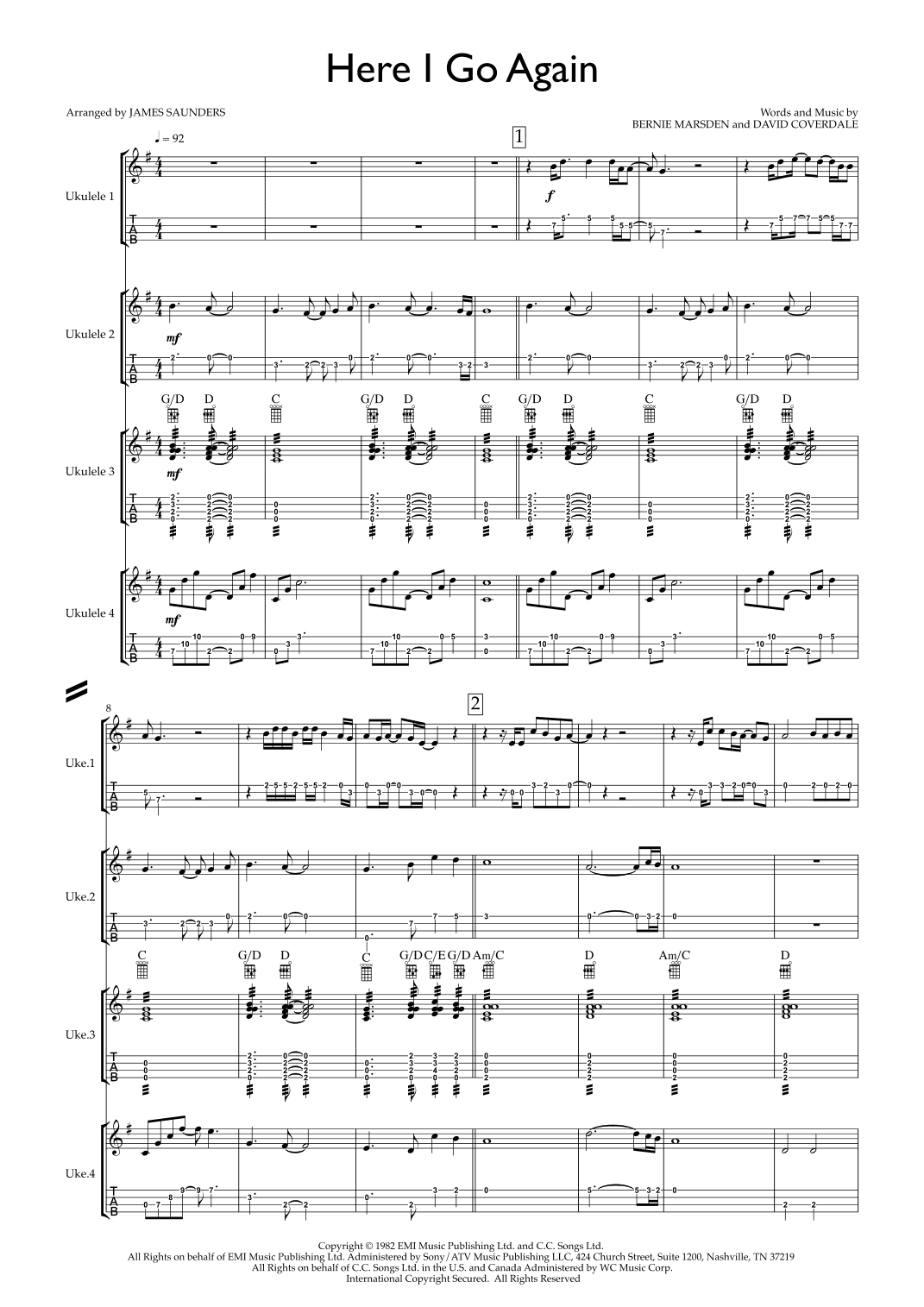 Here I Go Again (arr. James Saunders)