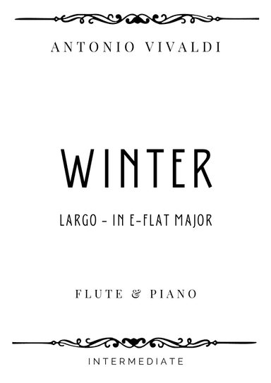 Vivaldi - Largo from Winter (The Four Seasons) in E Flat Major - Intermediate (arr. Piacere Music Sheets)