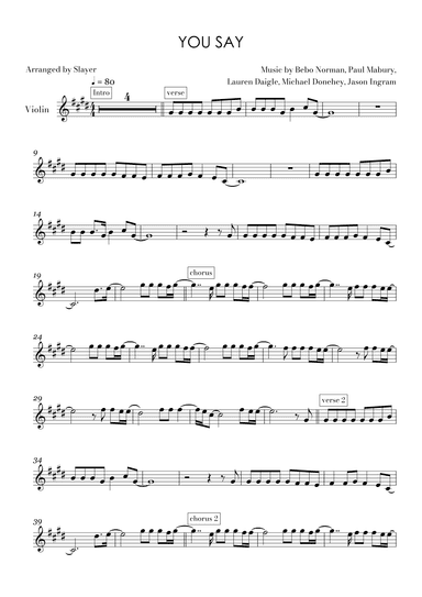 You Say (arr. Slayer)