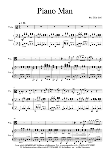 Piano Man (arr. Golden Skull Editions)