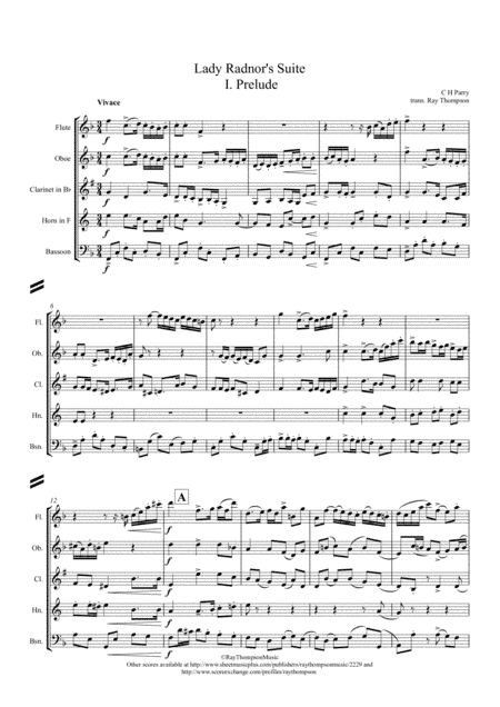 Parry: Lady Radnor's Suite I. Prelude - wind quintet (arr. Ray Thompson)