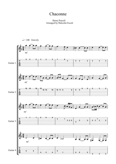 Chaconne by Purcell (arr. Malcolm Escott)