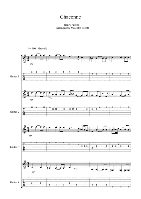 Chaconne by Purcell (arr. Malcolm Escott)
