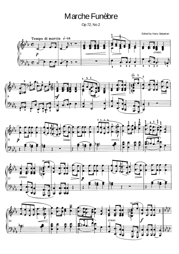 Chopin: Marche Funèbre Op 72, No 2 (arr. Harry Sebastian)