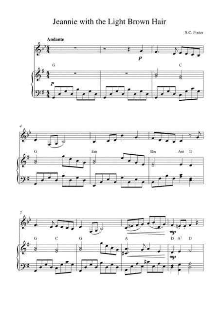 Jeannie with the Light Brown Hair (arr. Kaiserin Rebecca)