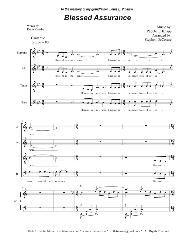 Blessed Assurance (SATB) (arr. Stephen DeCesare)