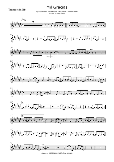 Mil Gracias (arr. Josiel Oliveira)