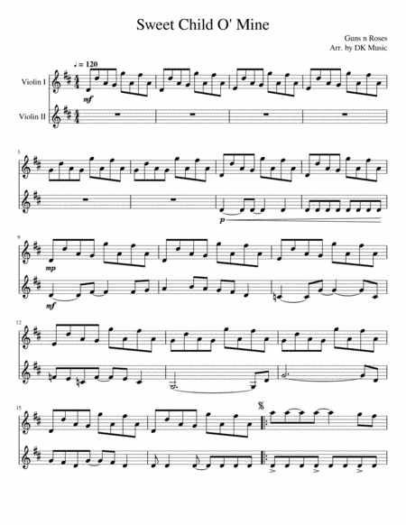Sweet Child O' Mine (arr. DK Music)