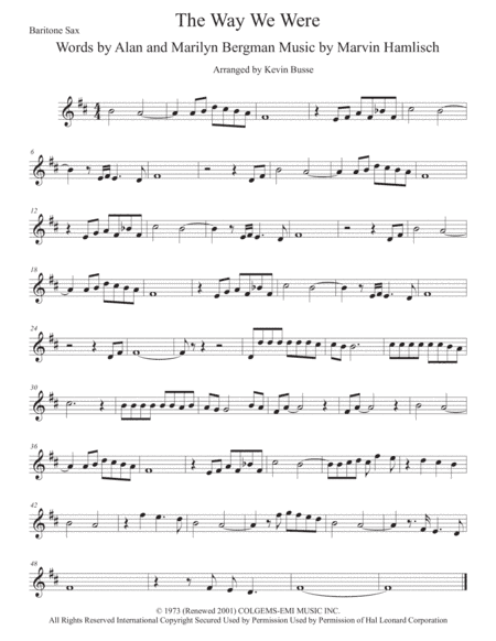 The Way We Were (arr. Kevin Busse)