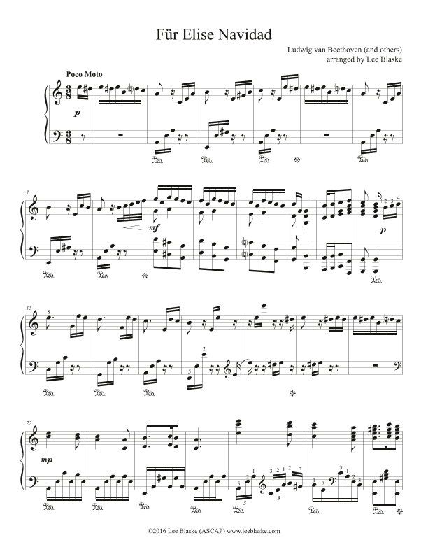 Für Elise Navidad (arr. Lee Blaske)