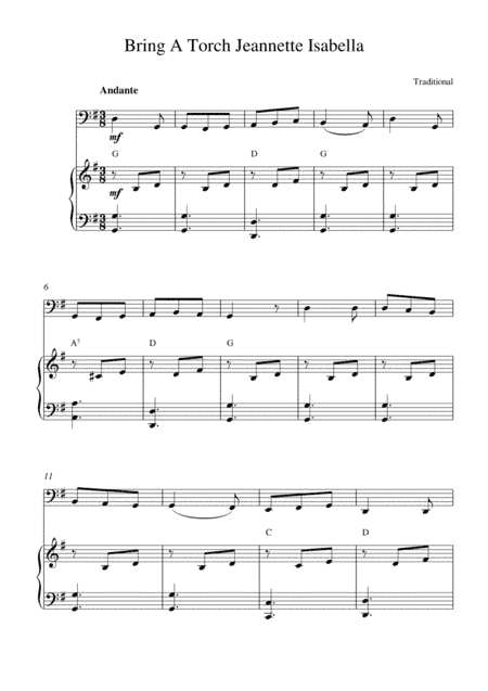 Bring A Torch Jeannette Isabella (arr. Kaiserin Rebecca)
