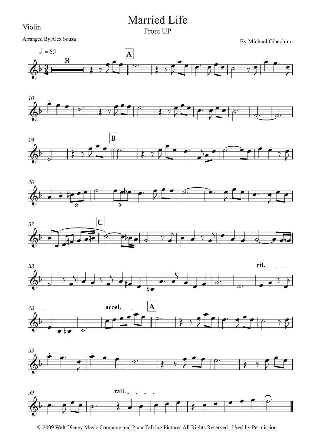 Married Life (arr. Alex Souza)