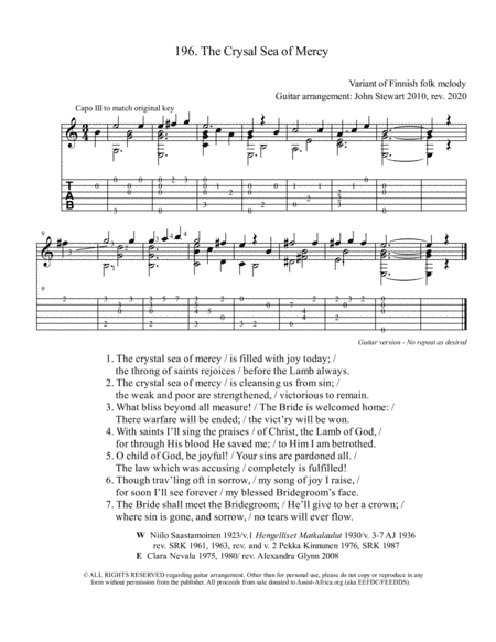 196 The Crystal Sea of Mercy (arr. John Stewart)