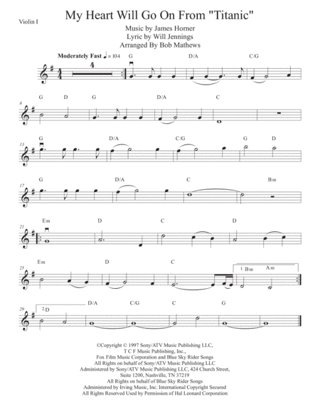 My Heart Will Go On (Love Theme from Titanic) (arr. Bob Mathews)