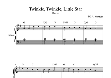 Twinkle, Twinkle, Little Star | Piano Beginner (With Chords) (arr. Karen Gueiros)