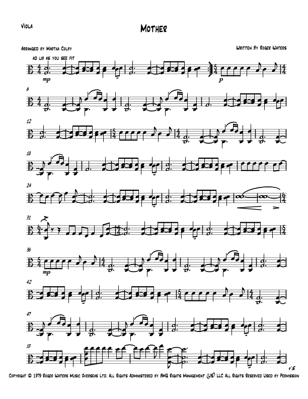 Mother (arr. Martha Colby)