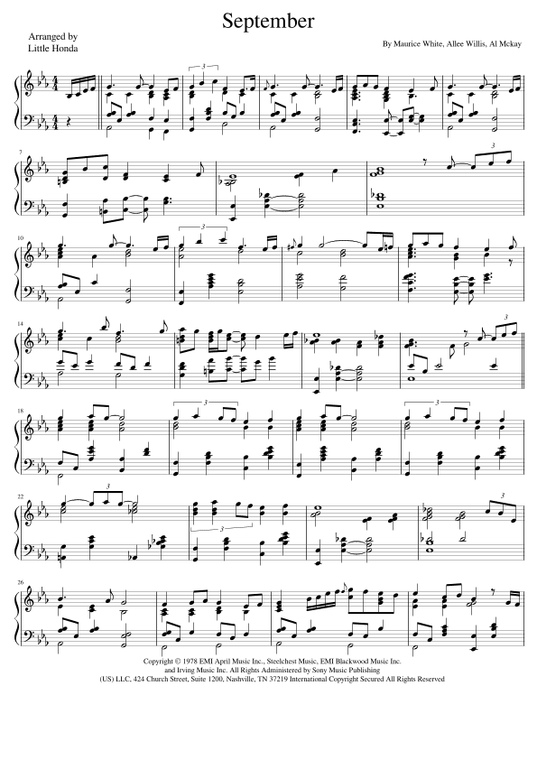 September (arr. Little Honda)