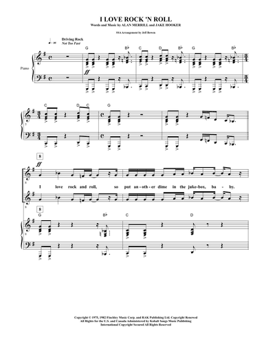 I Love Rock 'n Roll (arr. Jeffrey Bowen)