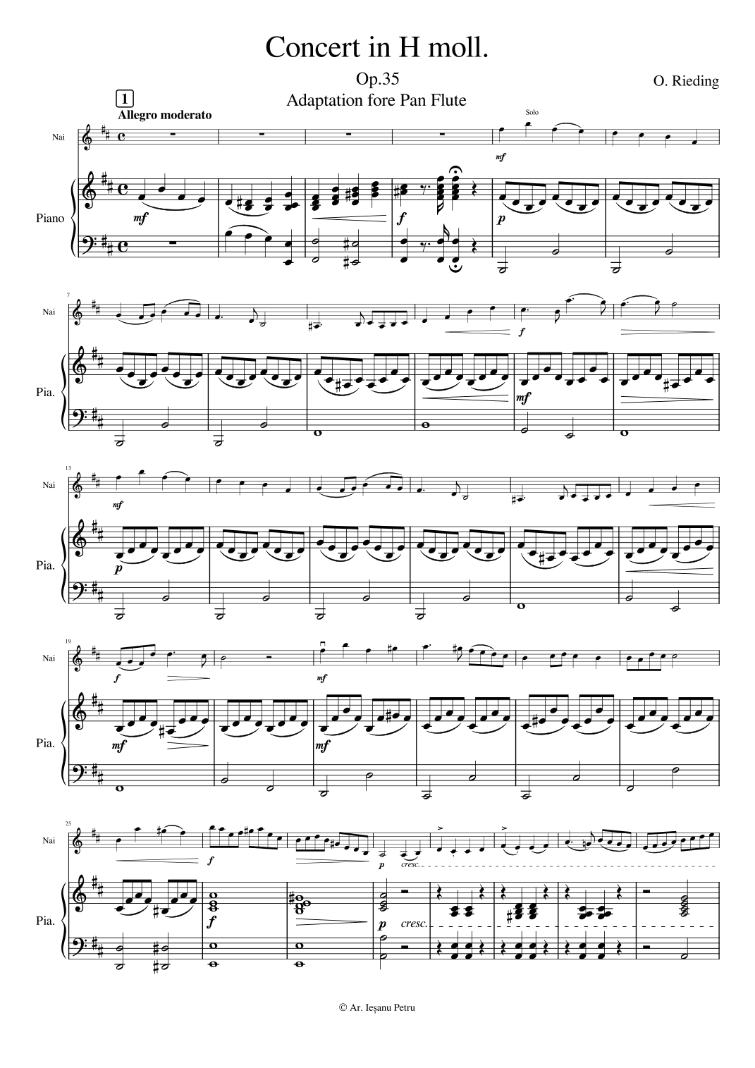 Concerto No.2 in h moll, Op.35 (arr. Ieșanu Petru)