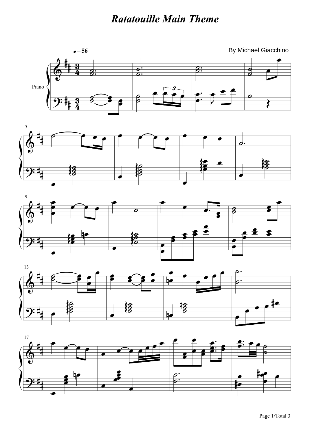 Ratatouille Main Theme (arr. poon)