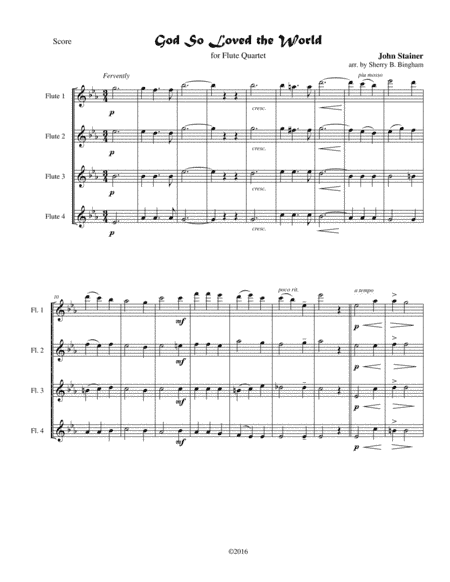 God So Loved the World for Flute Quartet (arr. Sherry B. Bingham)