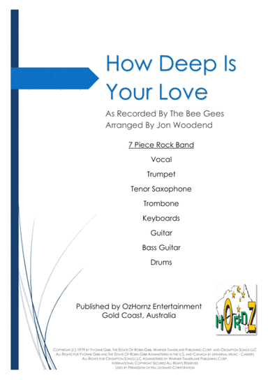 How Deep Is Your Love  from the Motion Picture SATURDAY NIGHT FEVER (arr. Jon Woodend)