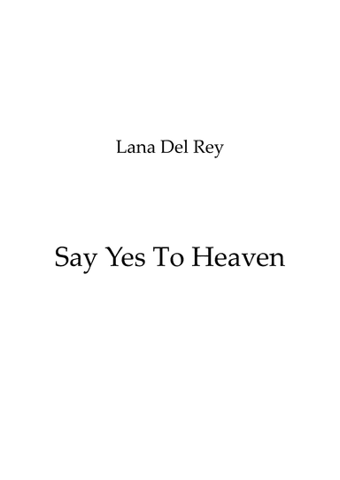 Say Yes To Heaven (arr. Servaas Verbergt)