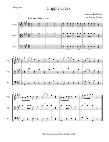 Cripple Creek for String Trio (arr. Katrina Wreede)