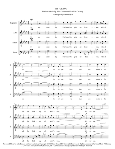 It's For You (arr. Erkki Sipilä)
