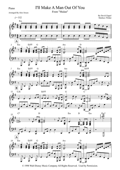 I'll Make A Man Out Of You (arr. Alex Souza)