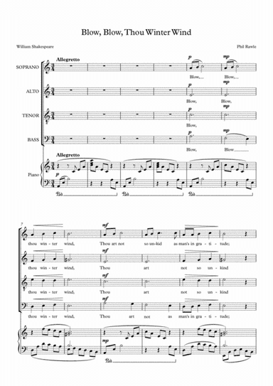 Blow, Blow, Thou Winter Wind - Choir