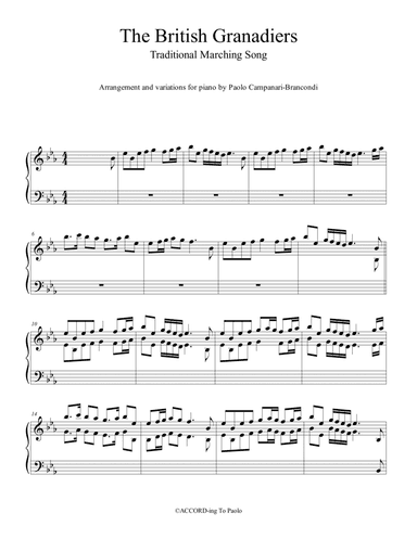 The British Granadiers - Arrangement and Variations (arr. Paolo Campanari Brancondi)