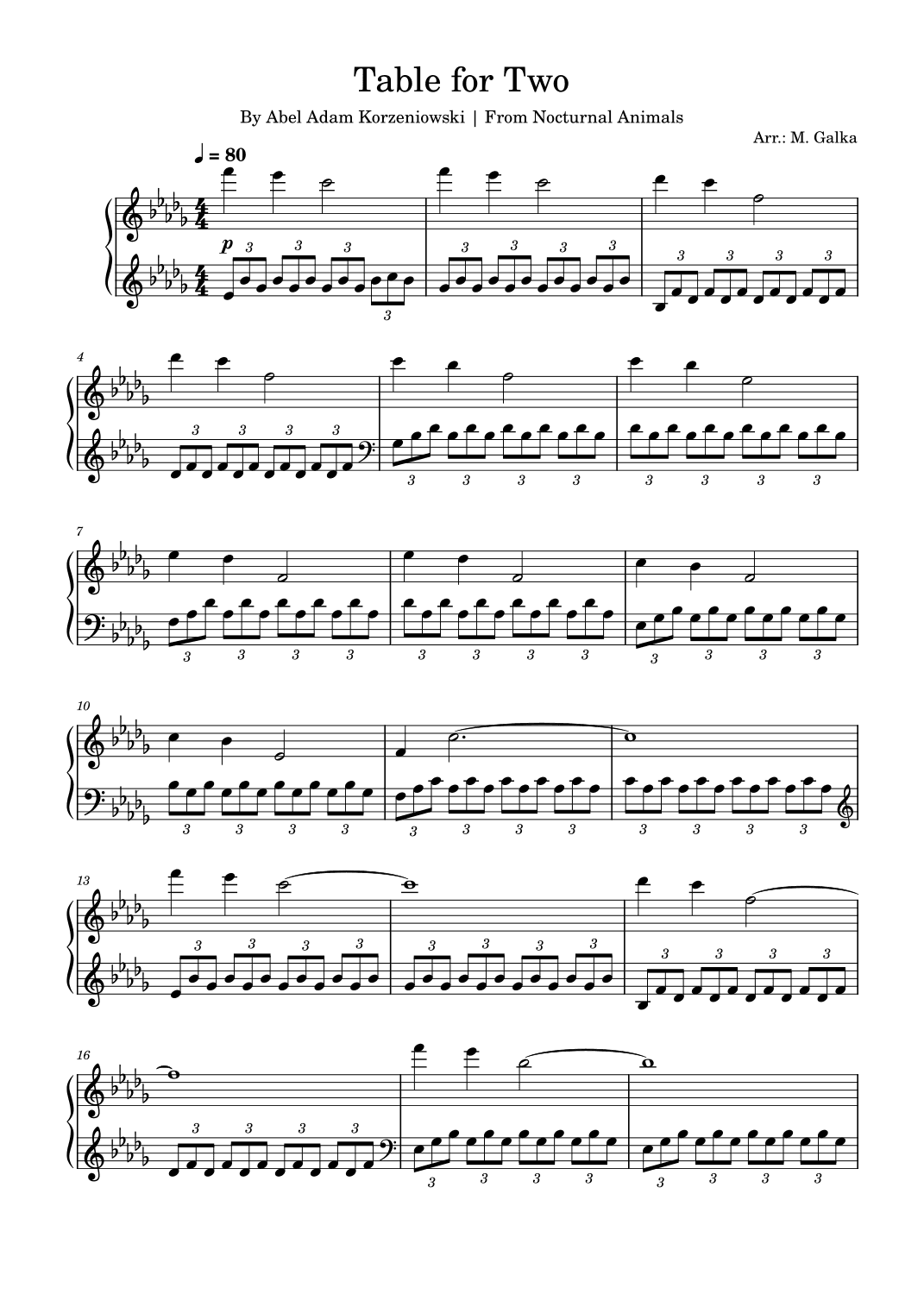 Table For Two (arr. M. Galka)