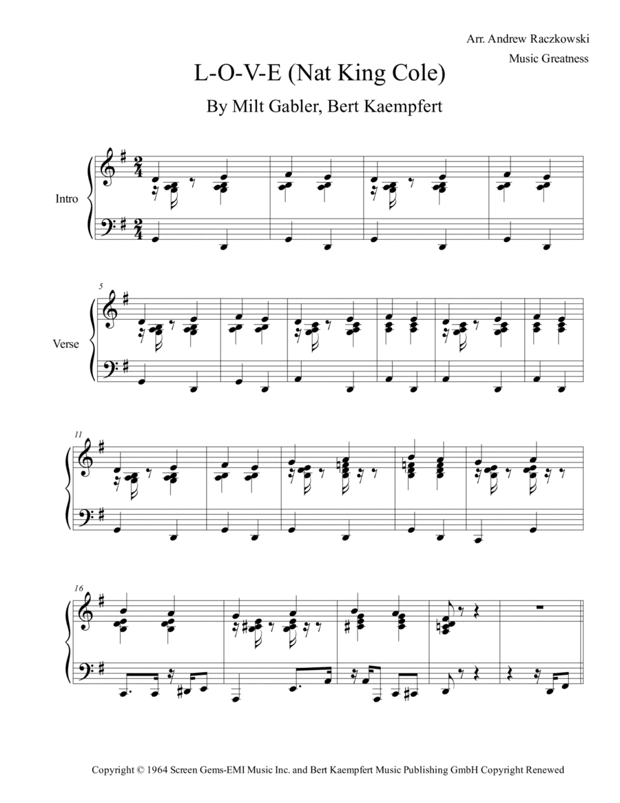 L-o-v-e (arr. Music Greatness)