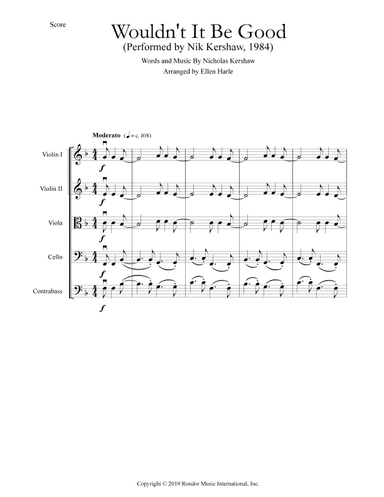 Wouldn't It Be Good (arr. Ellen Harle)
