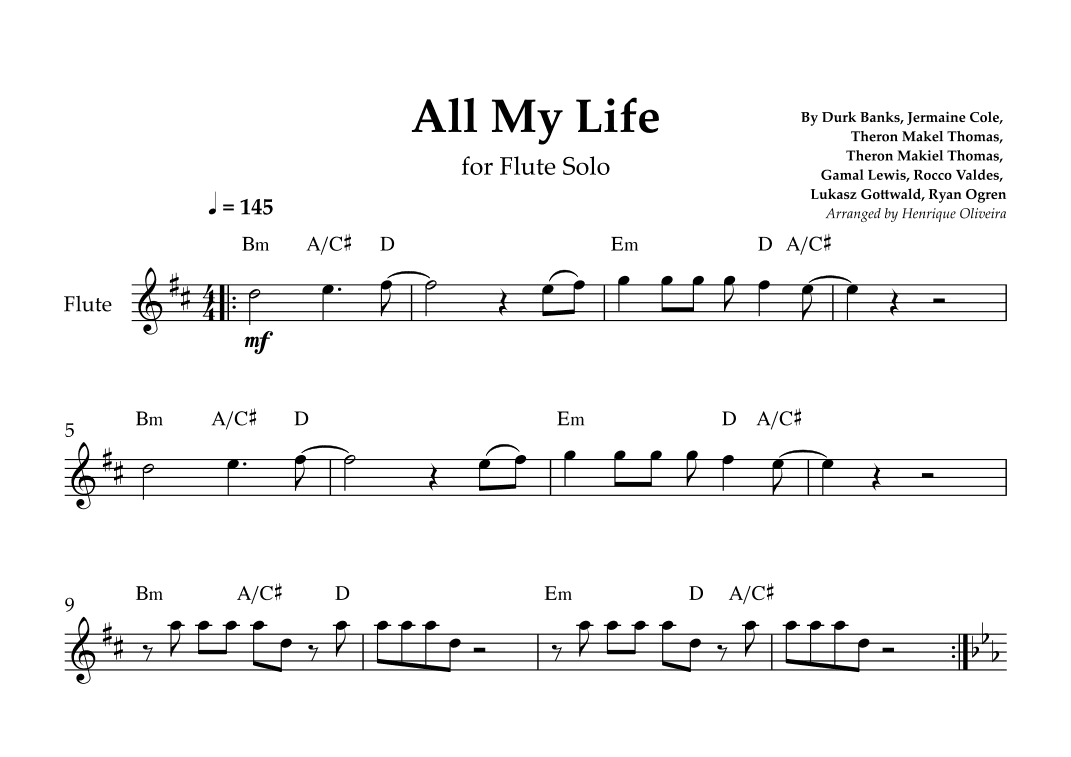 All My Life (arr. Henrique Oliveira)