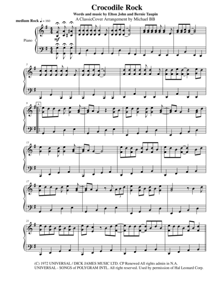 Crocodile Rock (arr. Michael Butkus-Bomier)