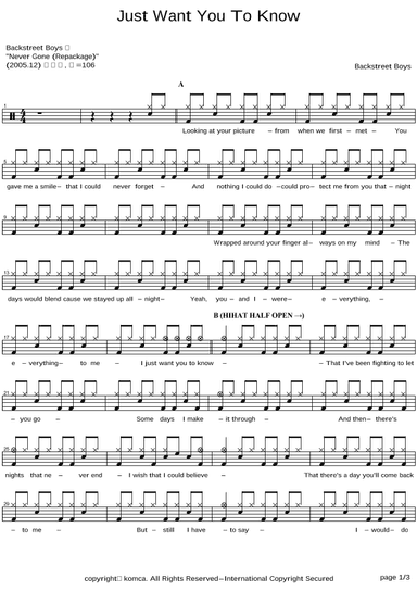 Just Want You To Know (arr. COPYDRUM)