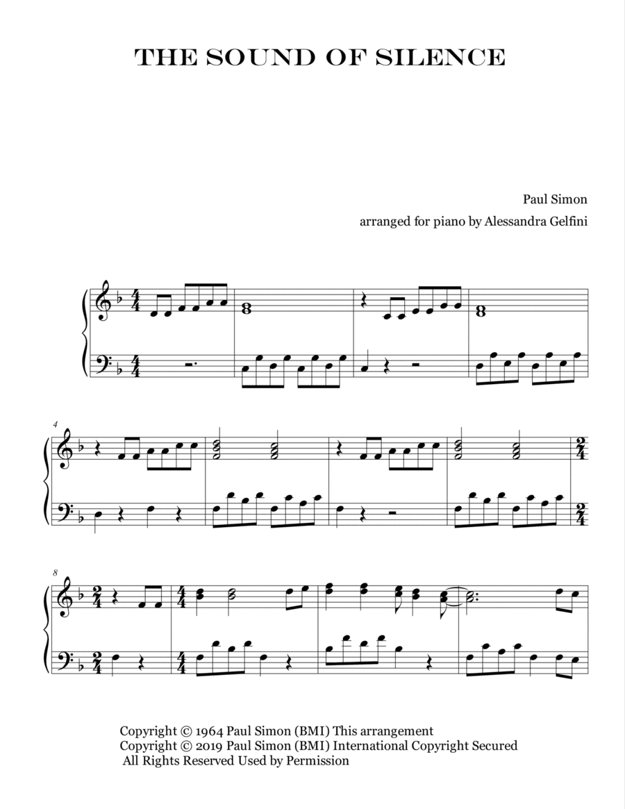 The Sound Of Silence (arr. Alessandra Gelfini)