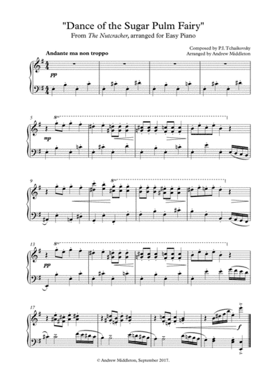 Dance of the Sugar Plum Fairy arranged for Easy Piano Solo (arr. Andrew Middleton)