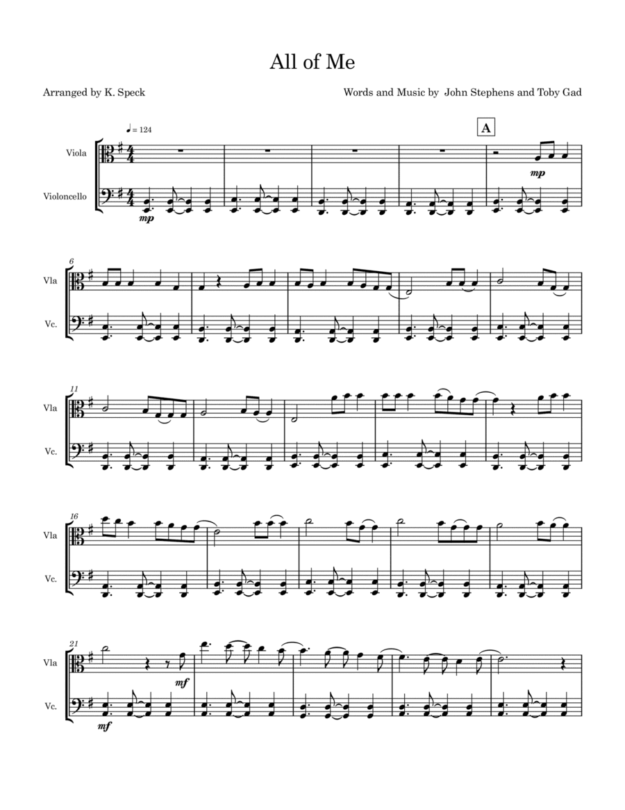 All Of Me (arr. K. Speck)