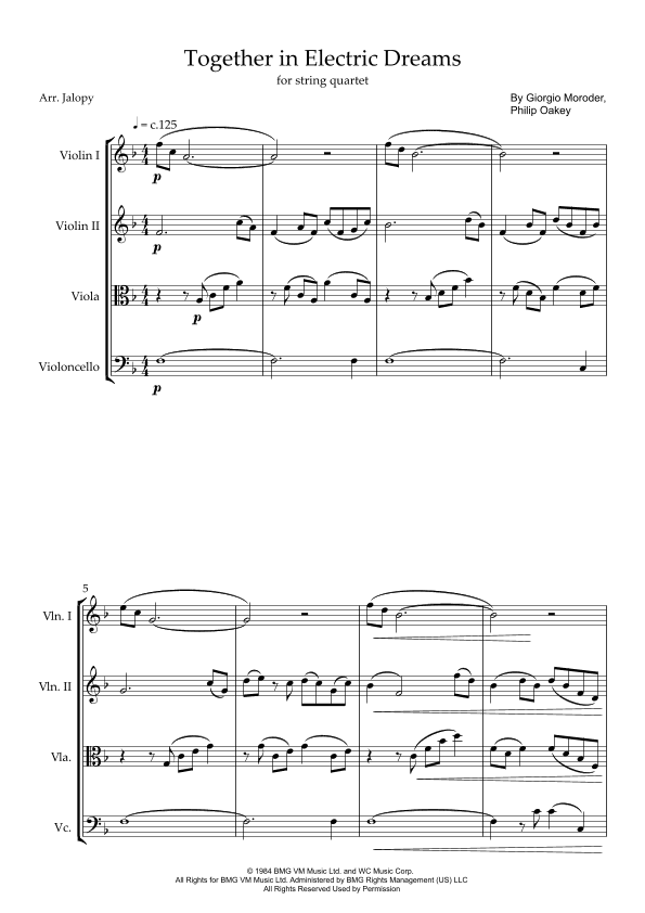 Together In Electric Dreams (arr. Jalopy)